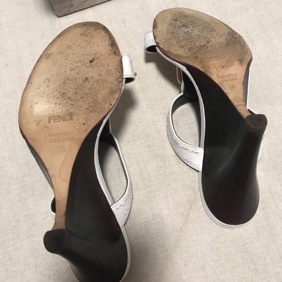 FENDI Double Wedge Strap Sandals! Size 8 - Picture 6 of 8